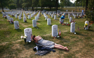 Fiancee of a soldier killed in Iraq in February by an IED mourning him ...