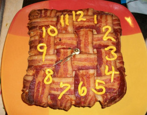 ... know it's literally time for bacon with this clock made of bacon