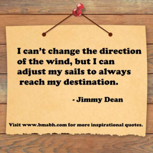 positive uplifting quotes-I can’t change the direction of the wind ...