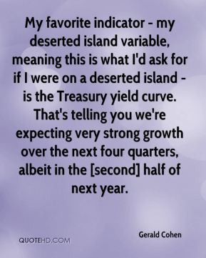 Gerald Cohen - My favorite indicator - my deserted island variable ...