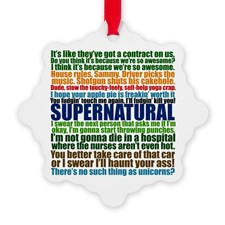 Supernatural Quotes Snowflake Ornament for