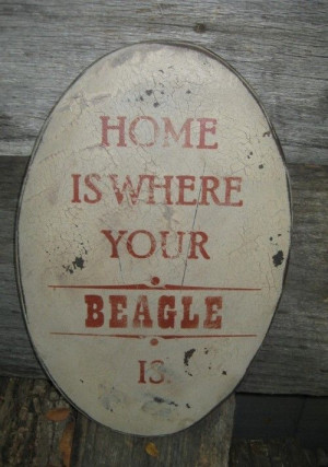 Primitive Sign Home Is Where Your Beagle Is or by 20milestand, $20.00