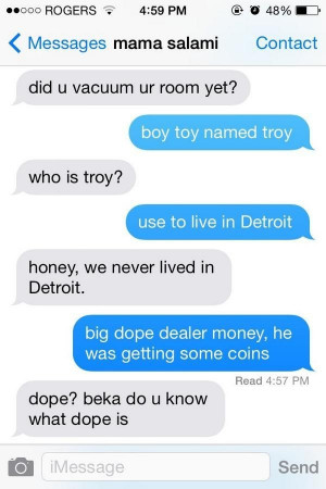 What happens if you text your mom using only ‘Anaconda’ lyrics