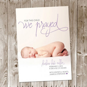 ... Birth Announcement - Christian - Baby Boy - Baby Girl on Etsy, $12.00