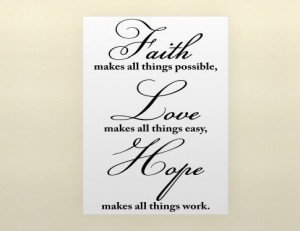 ... , HOPE MAKES ALL THINGS WORK wall quotes sayings home art decor decal