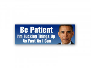 Be Patient - I Am F#%*&ng Things Up As Fast As I Can - Anti Obama ...