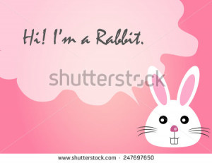 rabbit face text quote, rabbit vector, rabbit face - stock vector