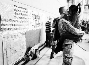 love #army #military #cute #couple #kiss #heart