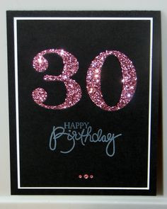 30th Birthday Card Milestone Birthday Custom by GlitterInkCards, $4.00