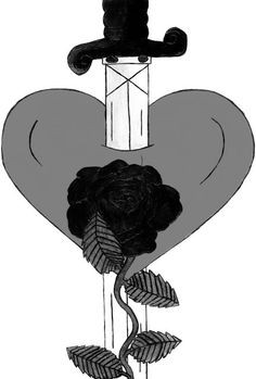 Broken Heart With Knife Drawing Knife through heart drawing