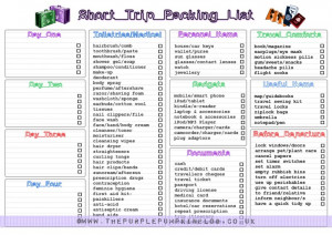 Holiday Vacation Packing Lists Free Printables The Purple Pumpkin