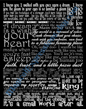 Disney Quote Typography (Song Lyric Art Print ) 11 by 14