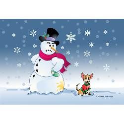 chihuahua_and_snowman_greeting_card.jpg?height=250&width=250 ...