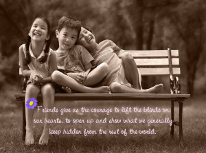 ... Friends Forever Quote And The Picture Of The Kids In The Garden Chair