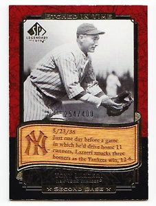 Tony Lazzeri 2003 UD SP Legendary Cuts Etched In Time Wooden Card 254