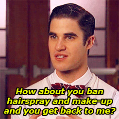 ... documentary: Brittany bans hair gel for prom and Blaine is not happy