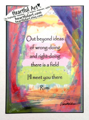 Out Beyond Ideas RUMI Inspirational Quote Yoga Meditation Motivational ...