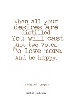 Hafiz Of Persia Picture Quotes When All Your Desires Are Distilled ...