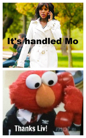 Olivia Pope handling the Elmo issue...