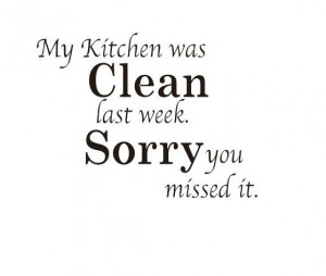 quote wall sticker - kitchen wall art - kitchen clean English ...