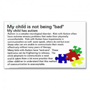 Detailed Falling Puzzle Piece Autism Information Card