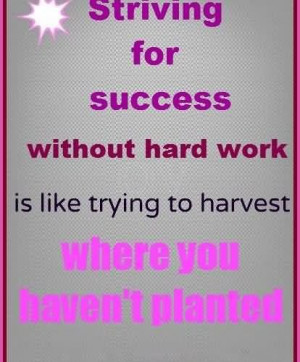 Striving For Success Without Hard Work Is Like Trying To Harvest Where ...