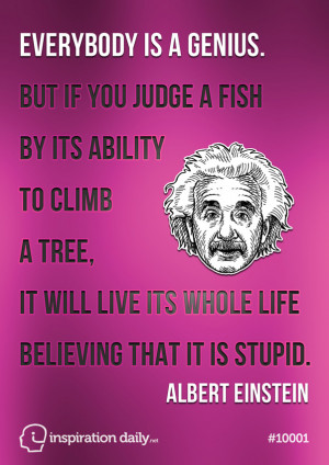 Einstein fish quote poster Albert Einstein Quotes Fish