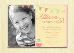 Year Old Girl Birthday Party Invitations