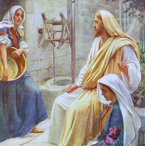 Mary, Martha, and Jesus - Harold Copping