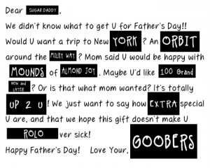Fathers Day - Candy Poster Print RE-SIZE