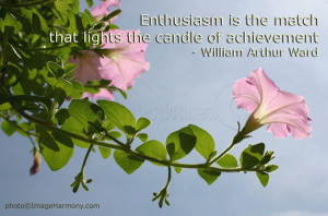 ... Quote - Enthusiasm is the match that lights the candle of achievement