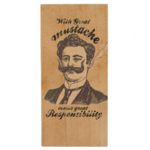 With great mustache, comes great responsibility wood USB 2.0 flash ...