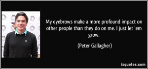 My eyebrows make a more profound impact on other people than they do ...