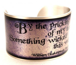 Macbeth Witches Quote Bracelet, Silver Purple Shakespeare Jewelry ...