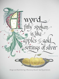 word fitly spoken is like apples of gold settings of silver ...