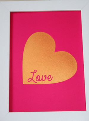 Gold Nursery quote print Love Heart 5x7