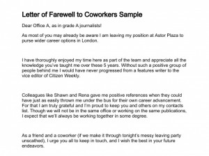 Funny Farewell Letter To Co Workers