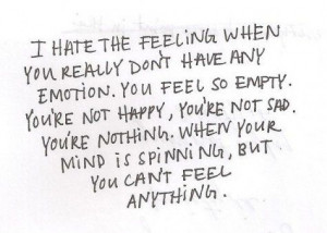 The feeling of nothing quote