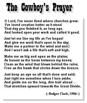Cowboy Prayer (Badger Clark, 1906)