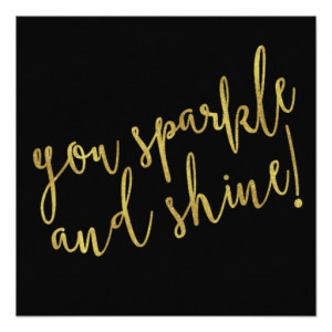 Sparkle Shine Quote Faux Gold Foil Glitter 5.25x5.25 Square Paper ...