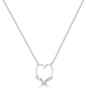 14kt White Gold Plated Frozen Heart Necklace