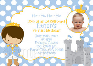 Little Prince Royal Birthday Invitation Frog Blue Green Photo L