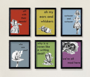 Alice in Wonderland Decor Jewel Tone Quotes | A6 4x6 | Phrases | Home ...