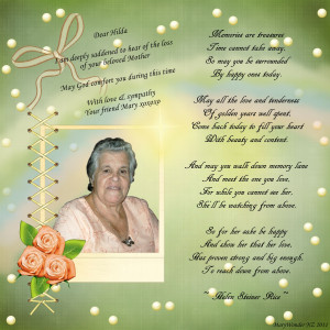 ... MaryWonder's Scrapbooks >> For Hilda with Deepest Sympathy - Page 1