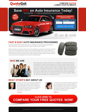 on auto insurance today zip capture landing page design templates ...