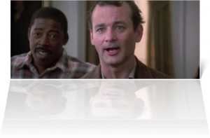 ... Venkman) and Ernie Hudson as (Winston Zeddmore) in Ghostbusters (1984