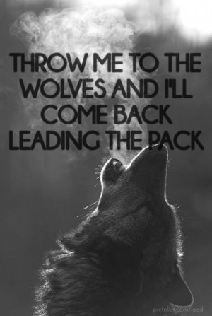 Throw me to the wolves and i'll come back leading the pack