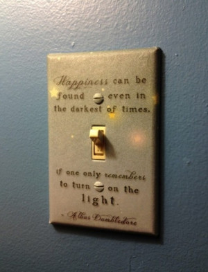 Dumbledore quote on a light switch