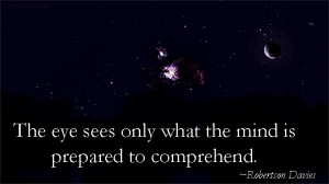 The eye sees only what the mind is prepared to comprehend.”