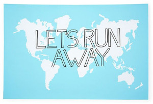One Kings Lane - Graphic Appeal - Let's Run Away Print, Blue